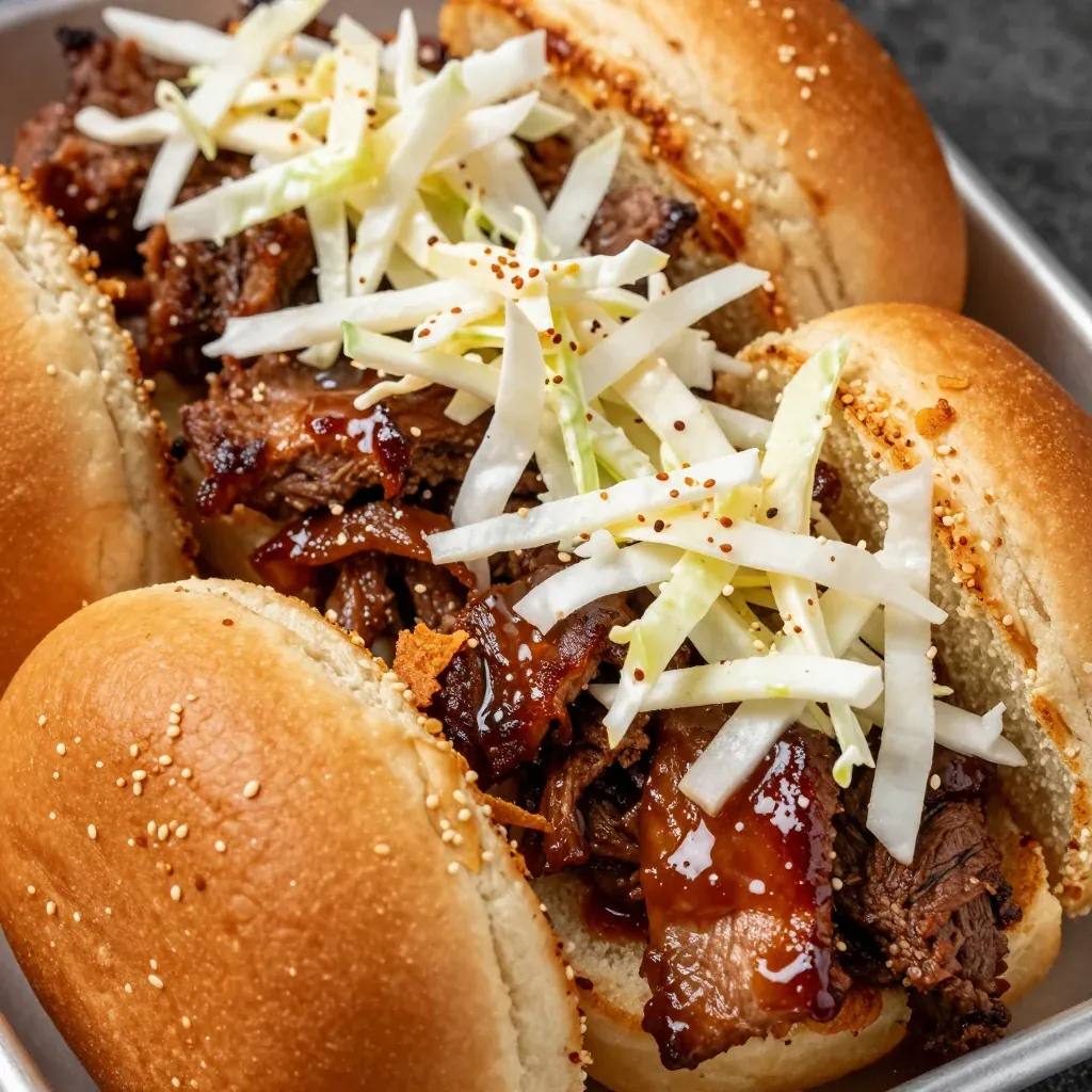 NFL Playoff Slow Cooker BBQ Pulled Pork Sliders for a Crowd