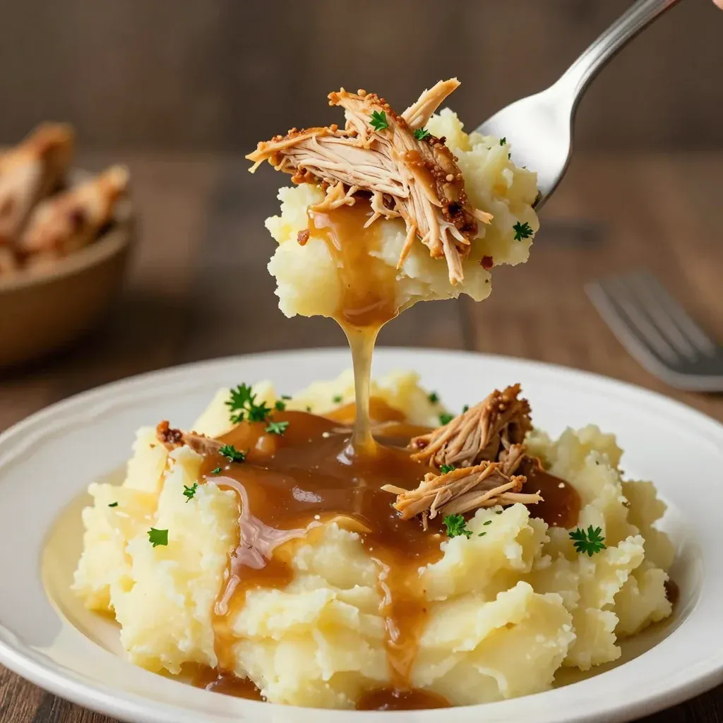 Kid Friendly Chicken And Gravy Over Mashed Potatoes From The Freezer