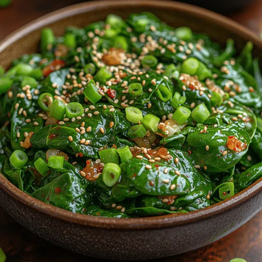 Sizzling Spicy Korean Spinach Side Dish: A Flavorful Addition to Your Table