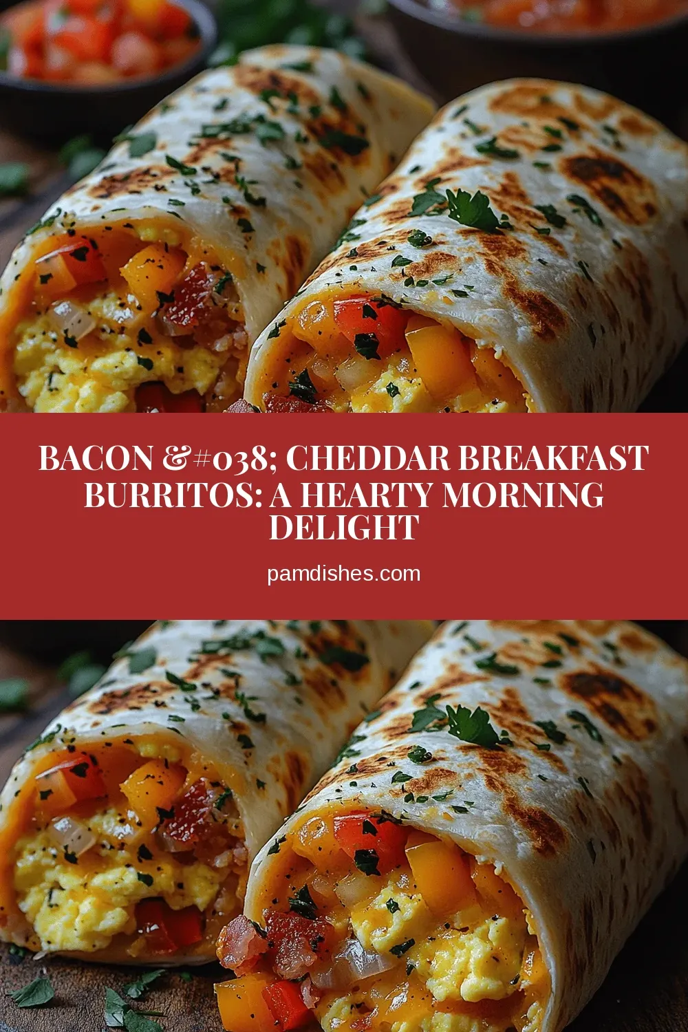 Bacon & Cheddar Breakfast Burritos: A Hearty Morning Delight
