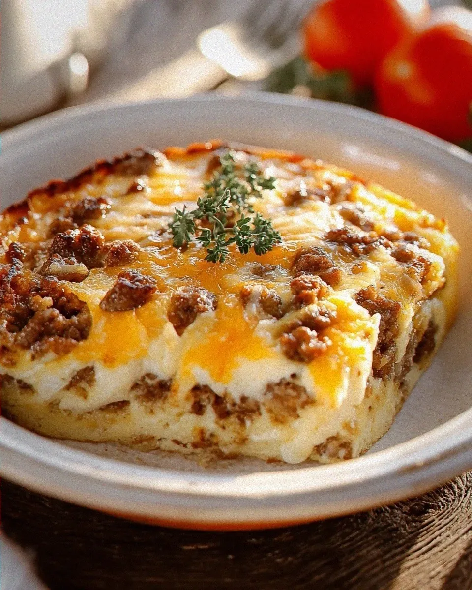Delicious Overnight Beef Sausage Pancake Breakfast Casserole