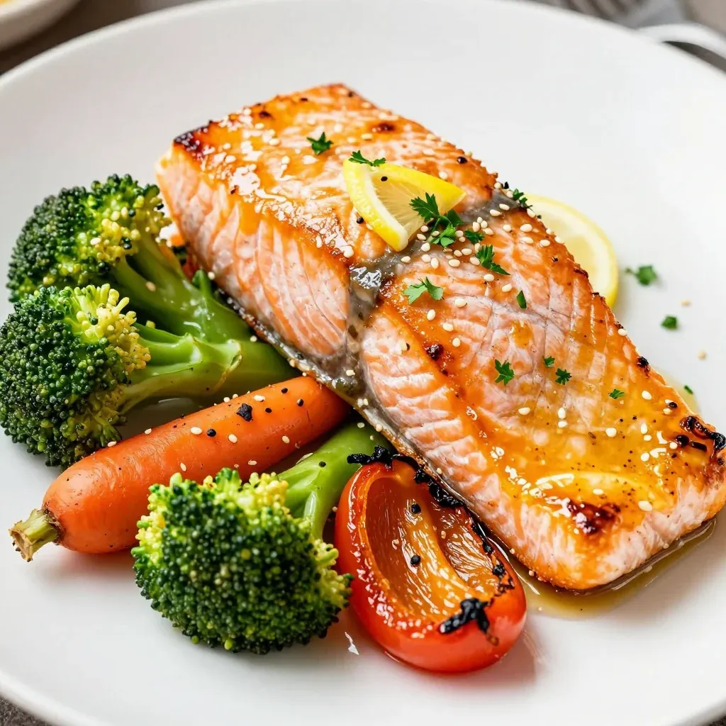 Detox Lemon Ginger Salmon with Roasted Vegetables
