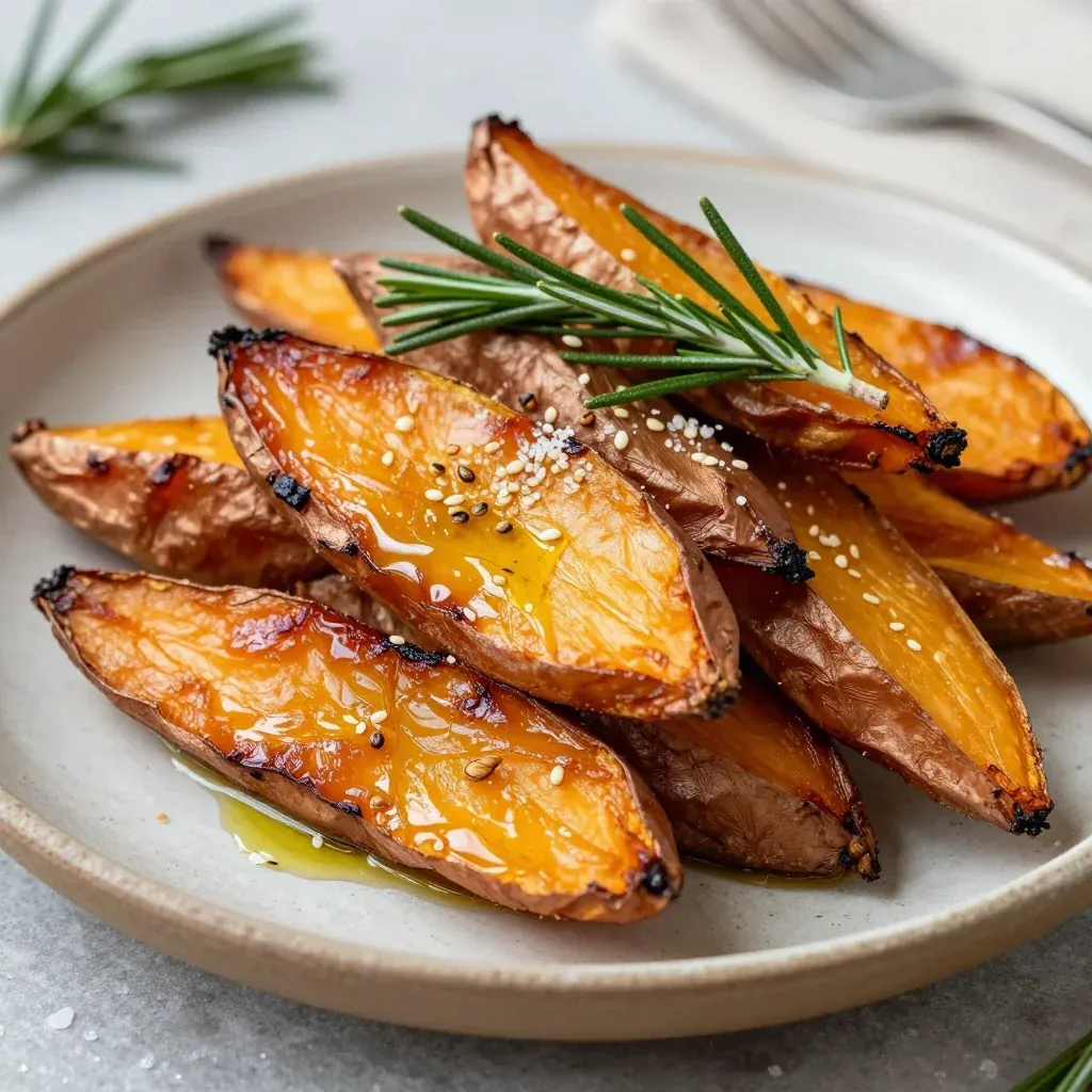 crispy roasted sweet potatoes with rosemary for budget friendly dinners