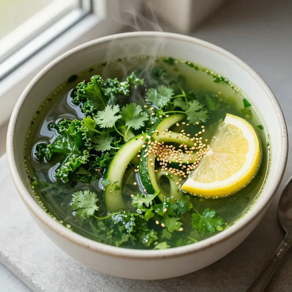 New Year's Day Slow Cooker Detox Green Broth with Herbs
