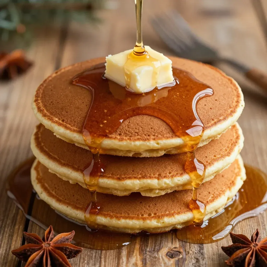 spiced gingerbread pancakes with maple syrup for festive breakfasts