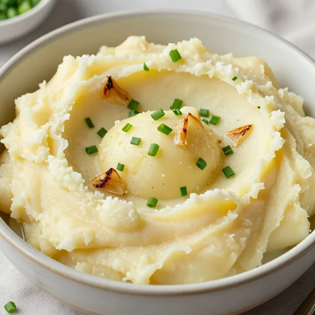 creamy garlic mashed potatoes with chives for festive family feasts