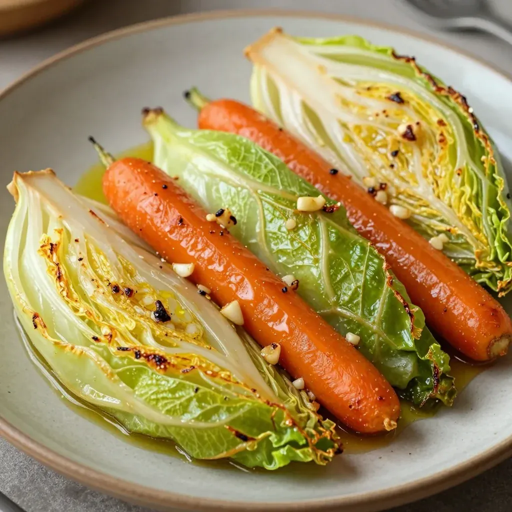 savory roasted cabbage and carrots with garlic for budget dinners