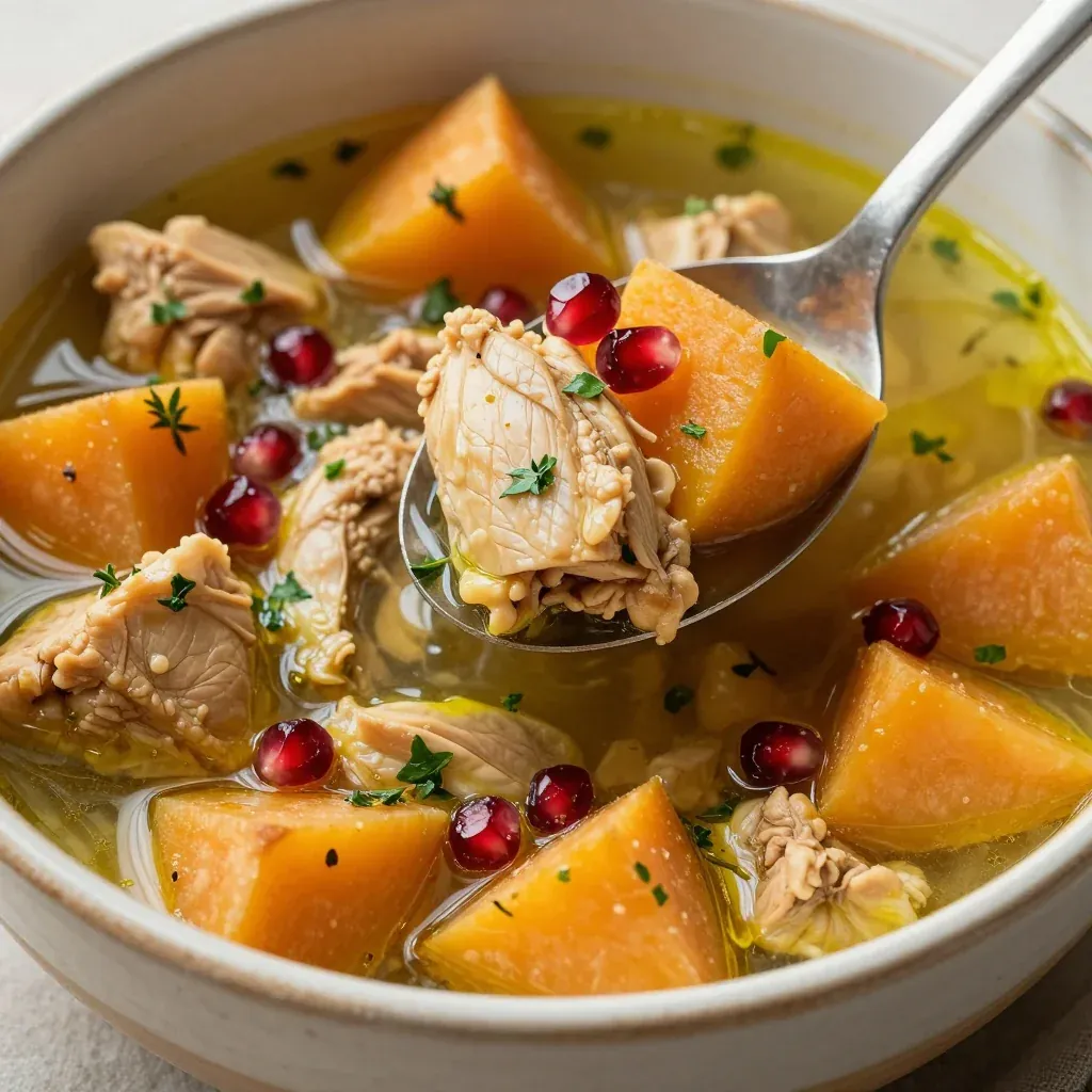 healthy batch cooked chicken and sweet potato stew for family meals