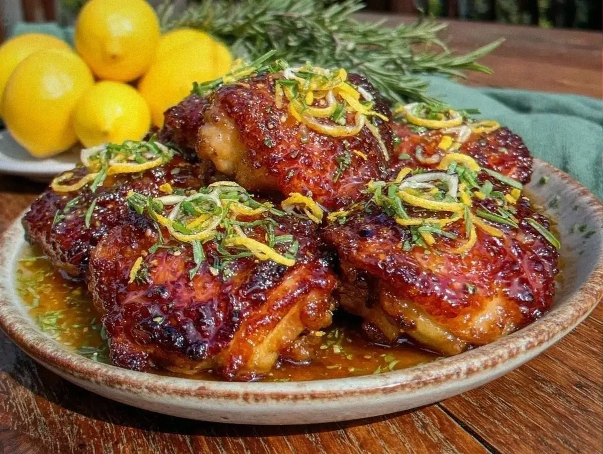 Crispy Honey Lemon Chicken Thighs Recipe – Easy Tangy Glaze Dinner