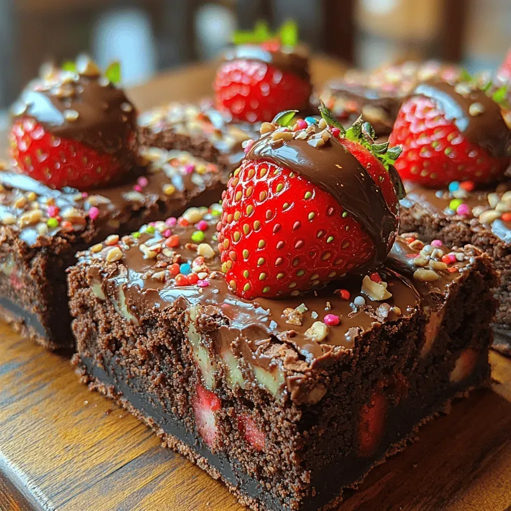Decadent Chocolate-Covered Strawberry Brownies