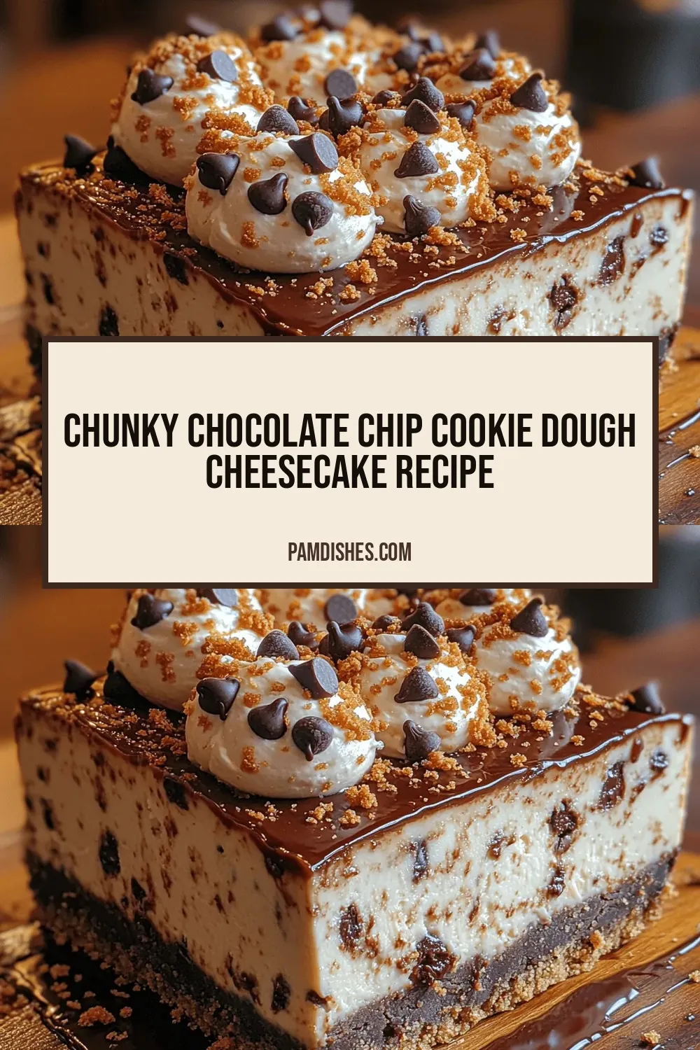 Chunky Chocolate Chip Cookie Dough Cheesecake Recipe