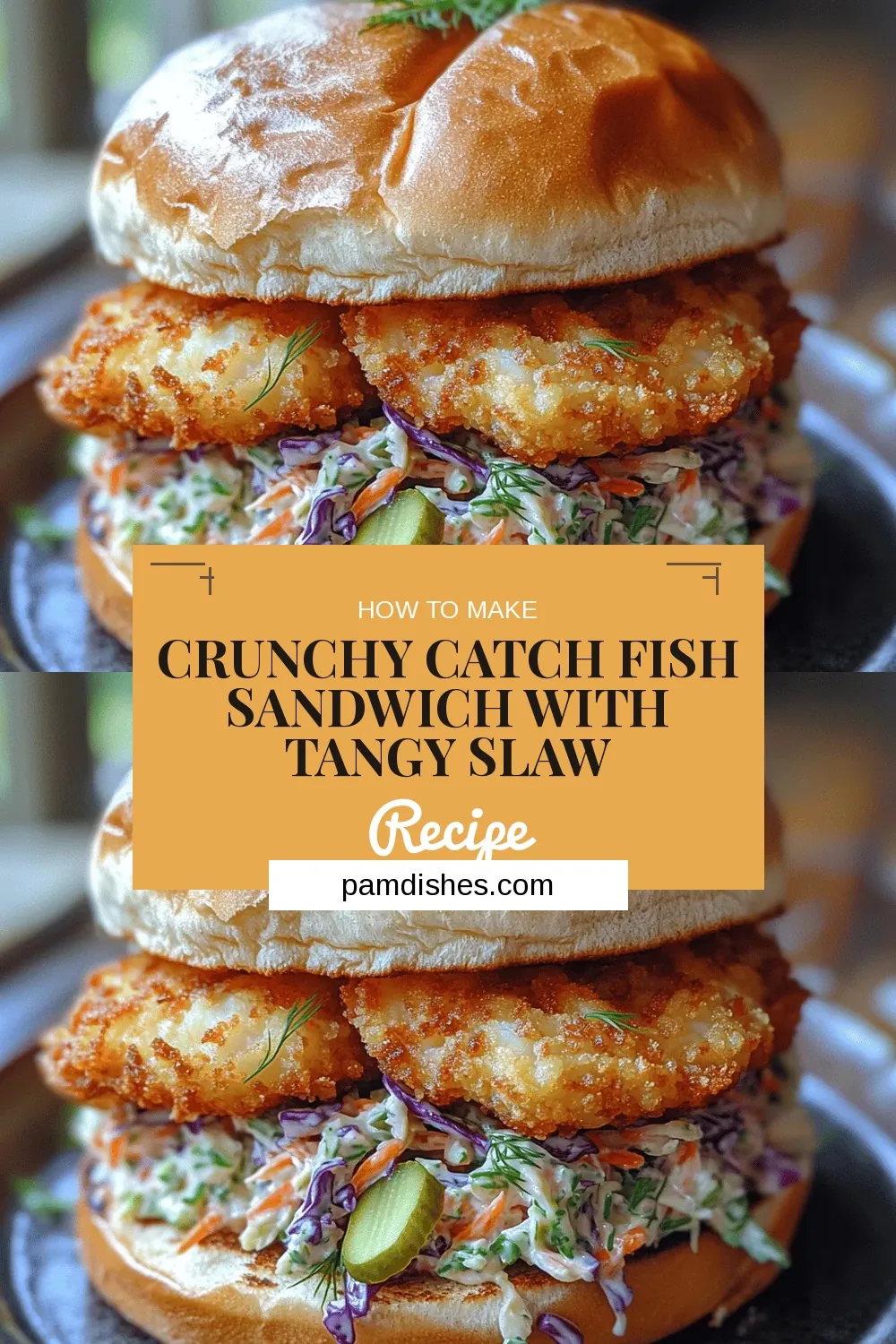 Crunchy Catch Fish Sandwich with Tangy Slaw
