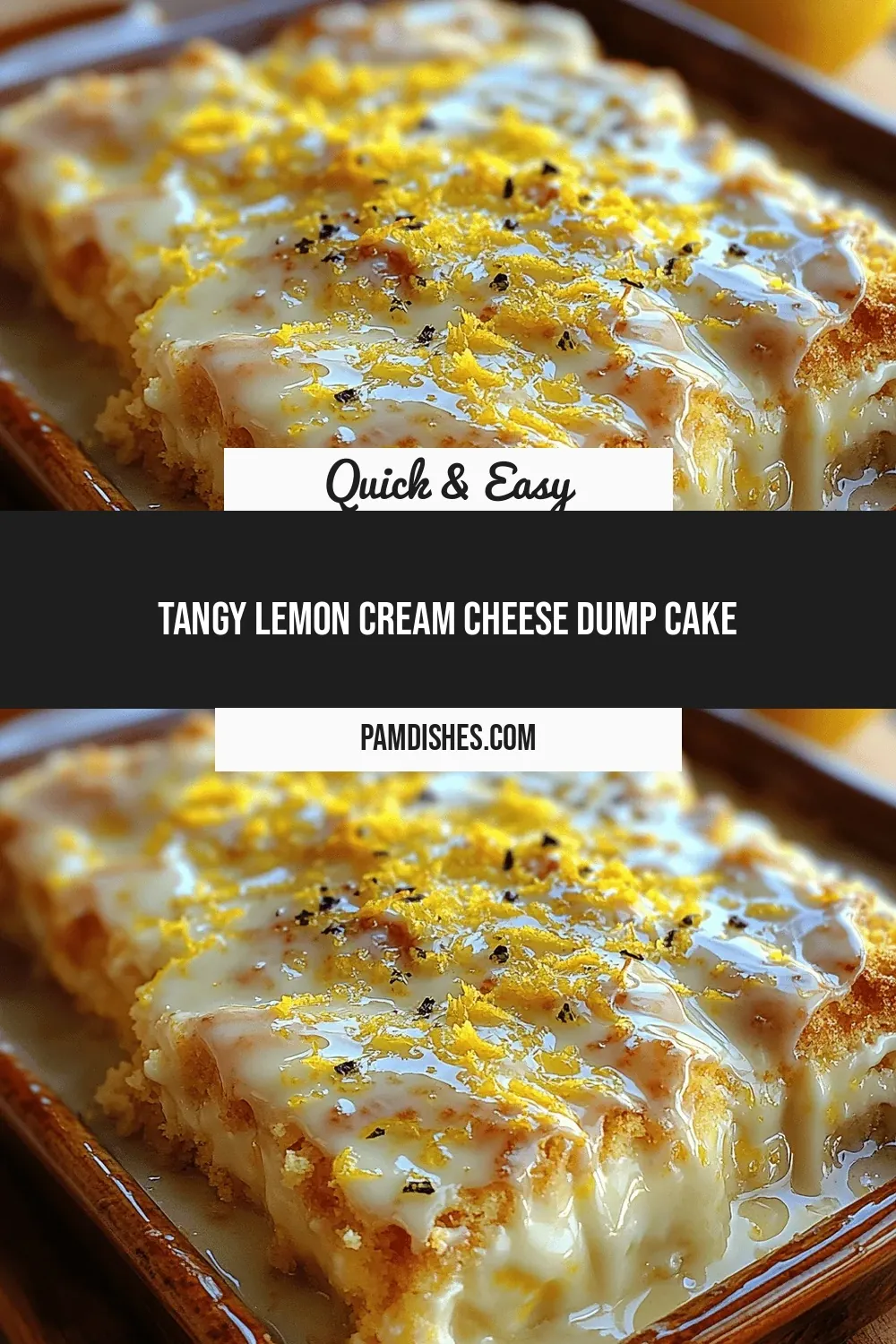 Tangy Lemon Cream Cheese Dump Cake