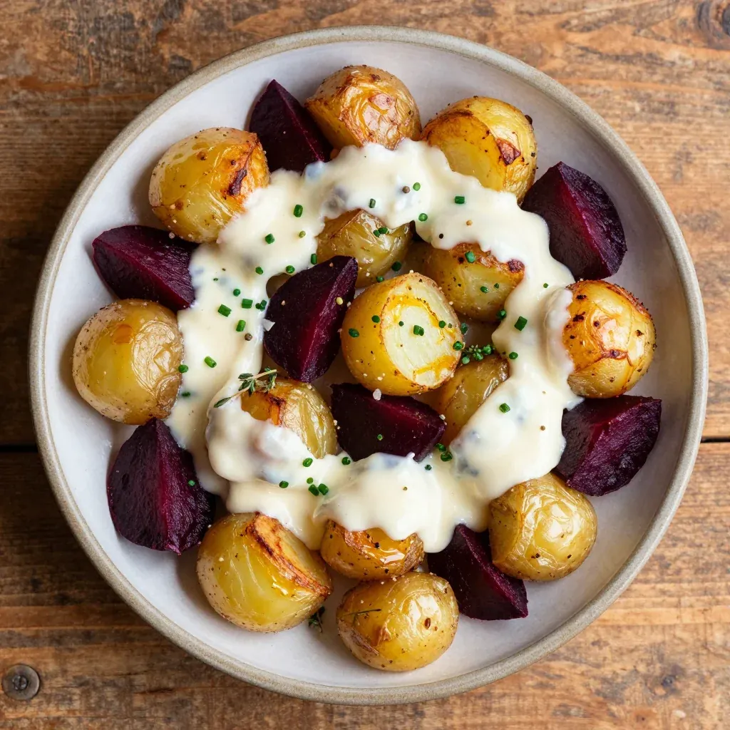 creamy garlic roasted potato and beet medley for cozy family suppers