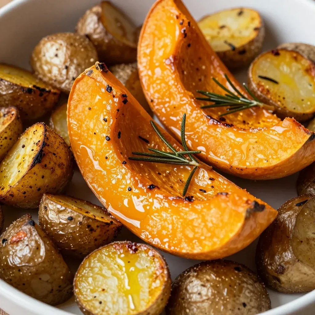 budgetfriendly roasted winter squash and potato medley with rosemary