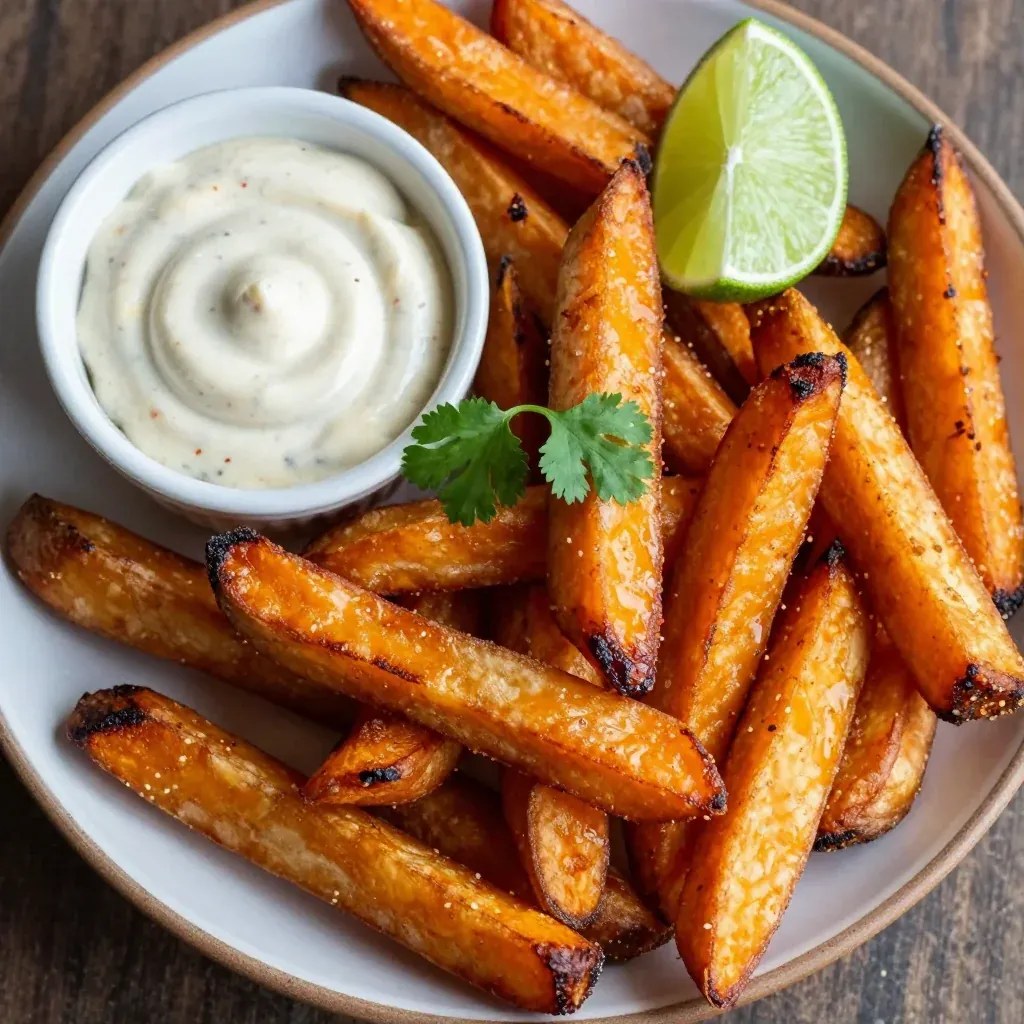 Crispy Air Fryer Sweet Potato Fries with Chipotle Mayo