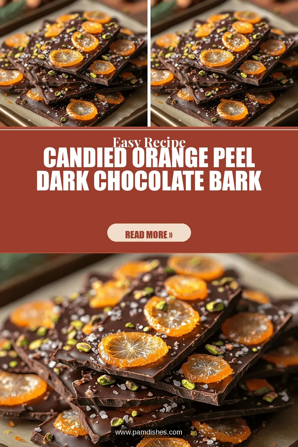 Candied Orange Peel Dark Chocolate Bark