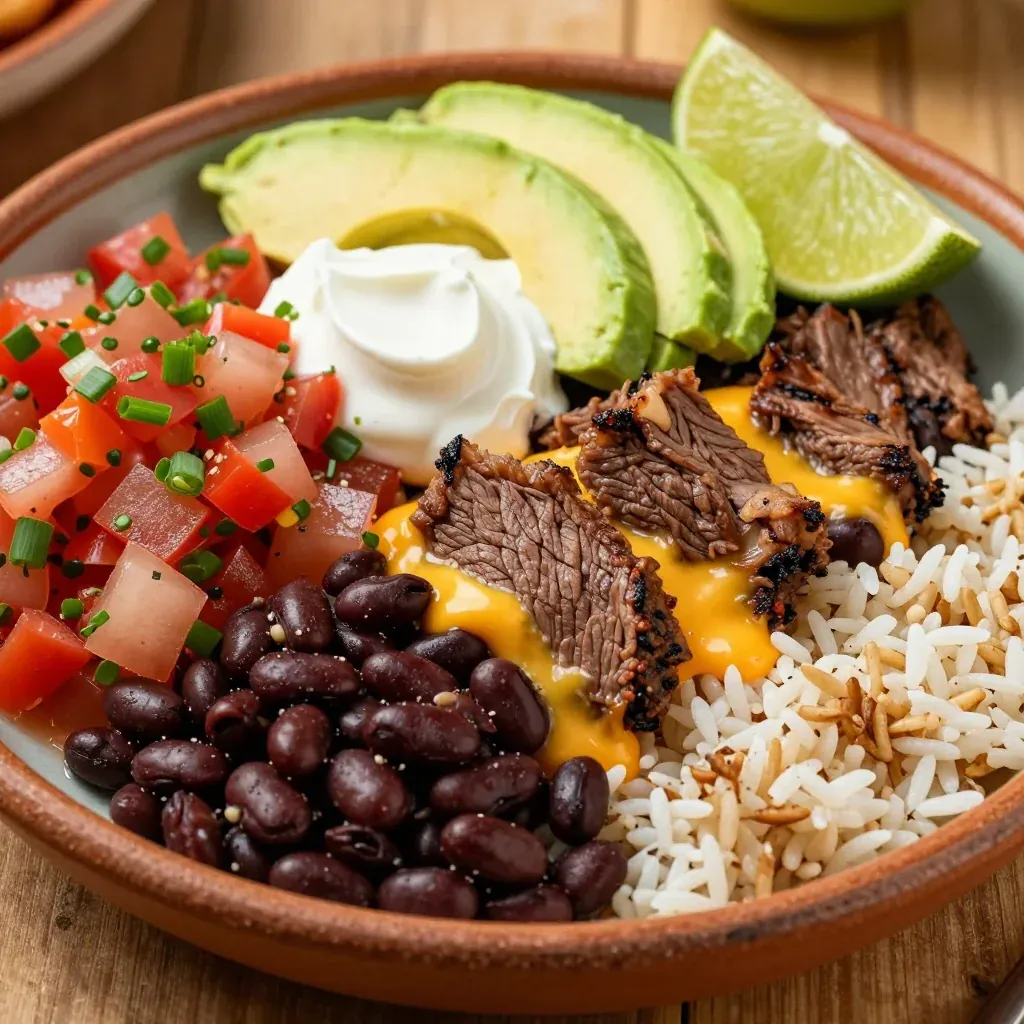 Easy Beef and Bean Burrito Bowl for Pantry Dinner