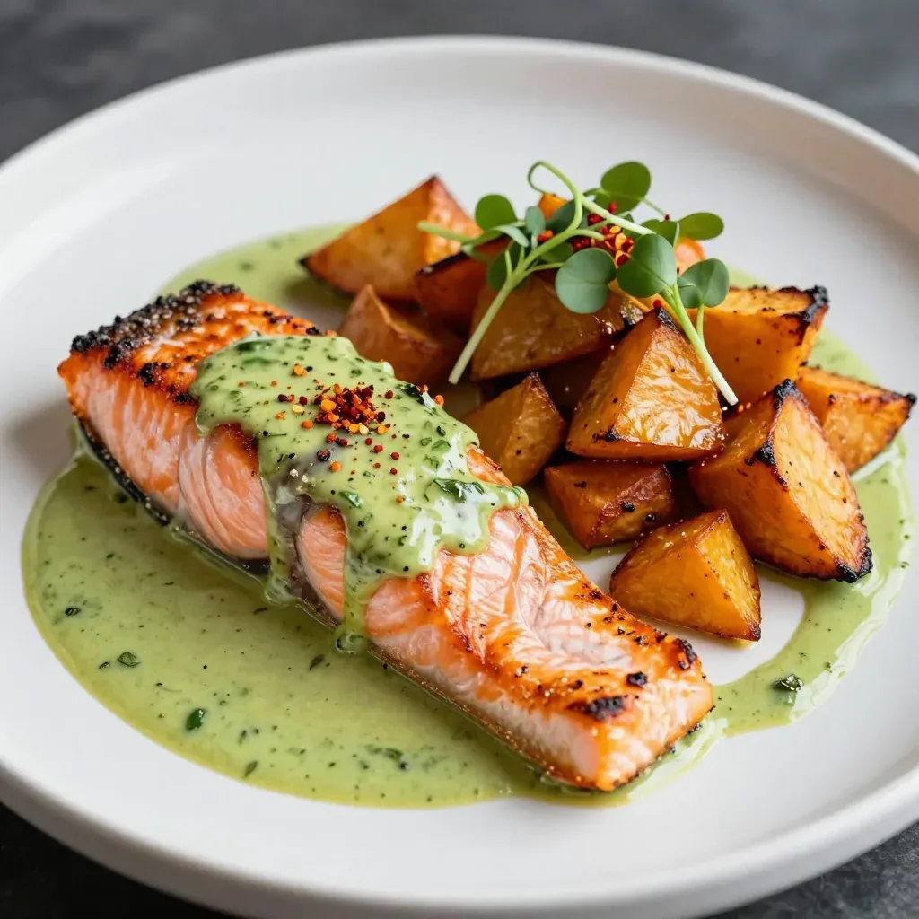 Clean Eating Spicy Salmon and Sweet Potato for Dinners