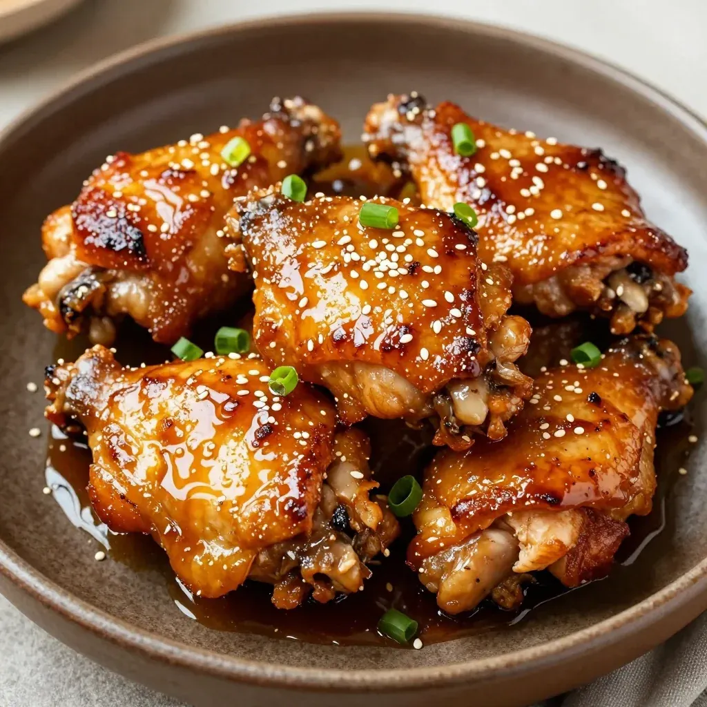 Crispy Baked Chicken Thighs With A Honey Garlic Glaze