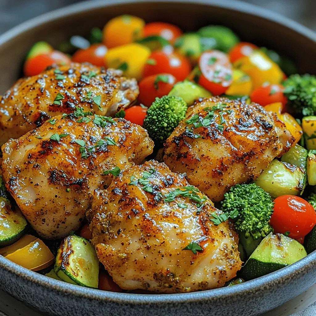 Crispy Air Fryer Herb Chicken & Colorful Veggie Medley