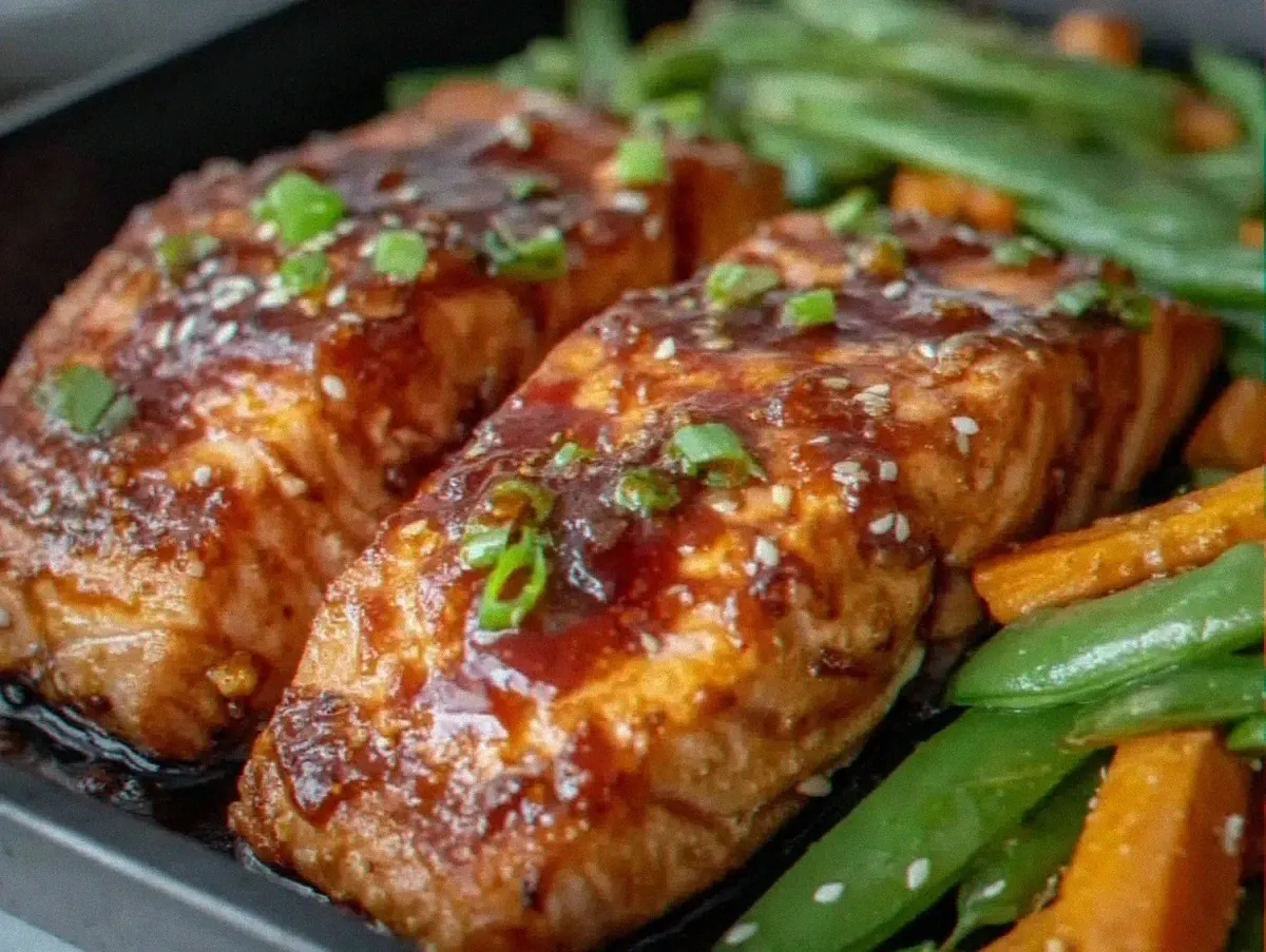 Easy Sheet Pan Teriyaki Salmon Recipe with Snap Peas and Carrots Perfect for Quick Dinners