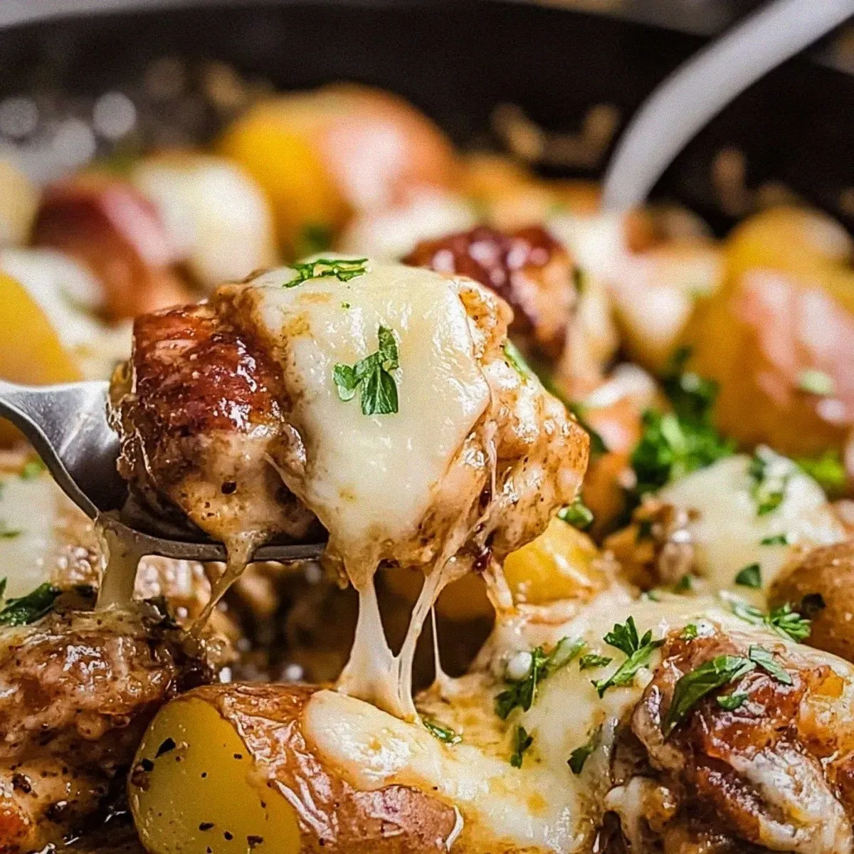 Garlic Parmesan Chicken and Potatoes in One Skillet Bliss