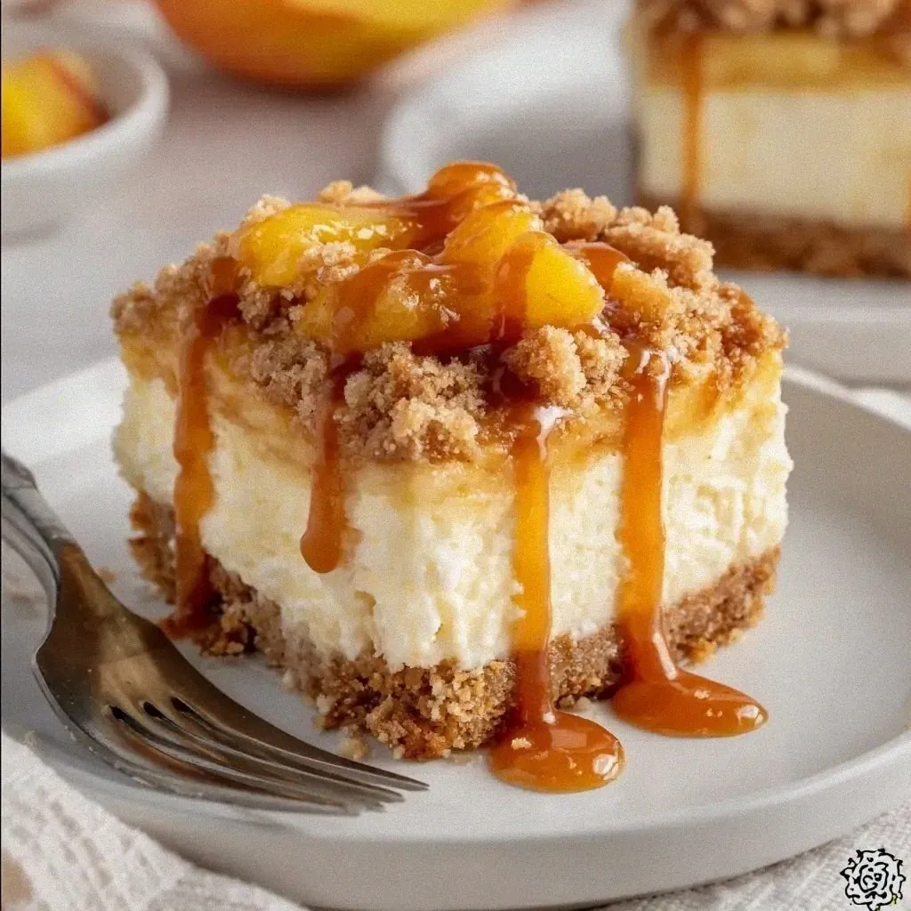 Peach Cobbler Cheesecake Bites