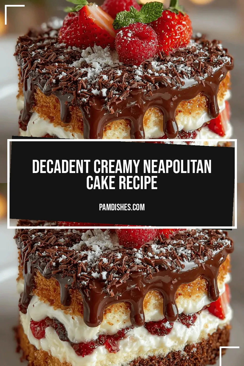Decadent Creamy Neapolitan Cake Recipe