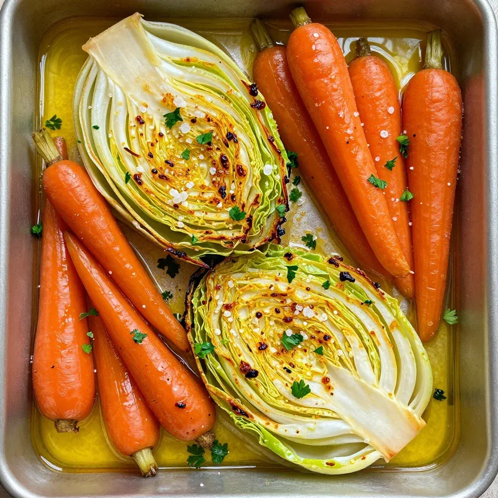 savory roasted cabbage and carrots with garlic for budget dinners