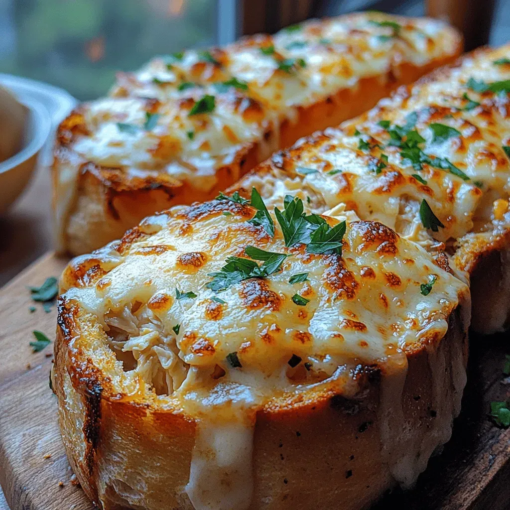 Cheesy Chicken Garlic Bread Sandwich Recipe