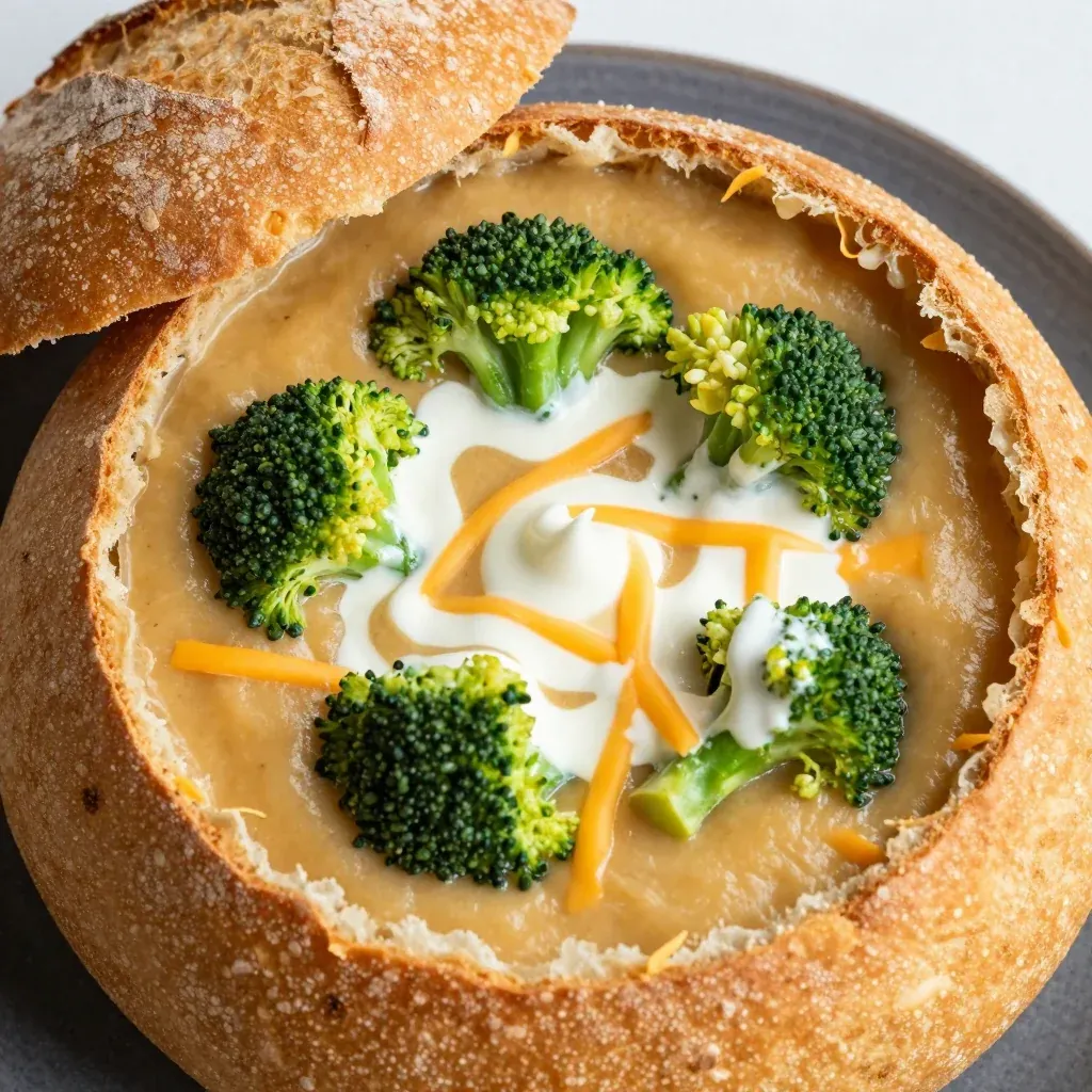Creamy Broccoli Cheddar Soup for NFL Game Day