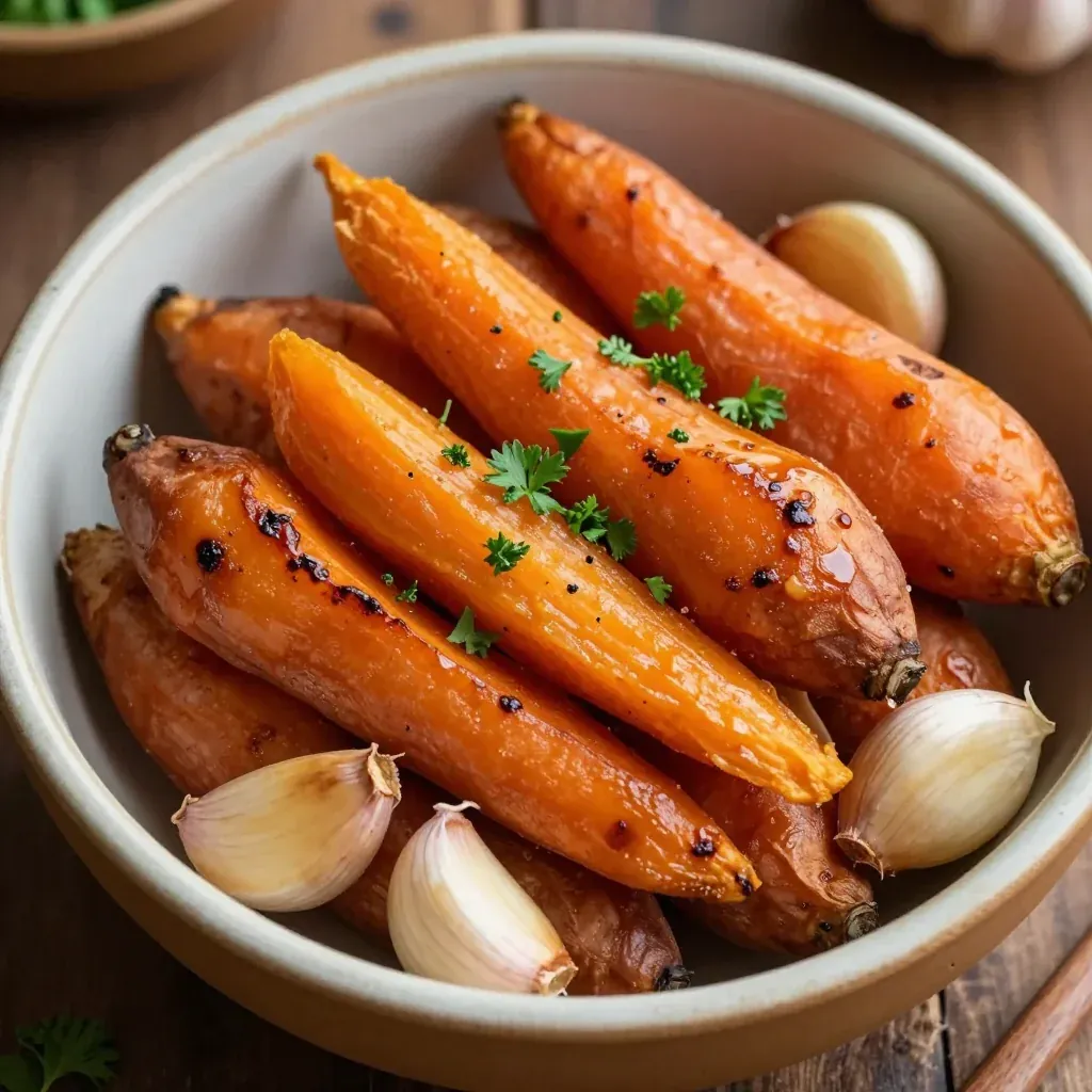 hearty roasted garlic sweet potato and carrot medley for cold days