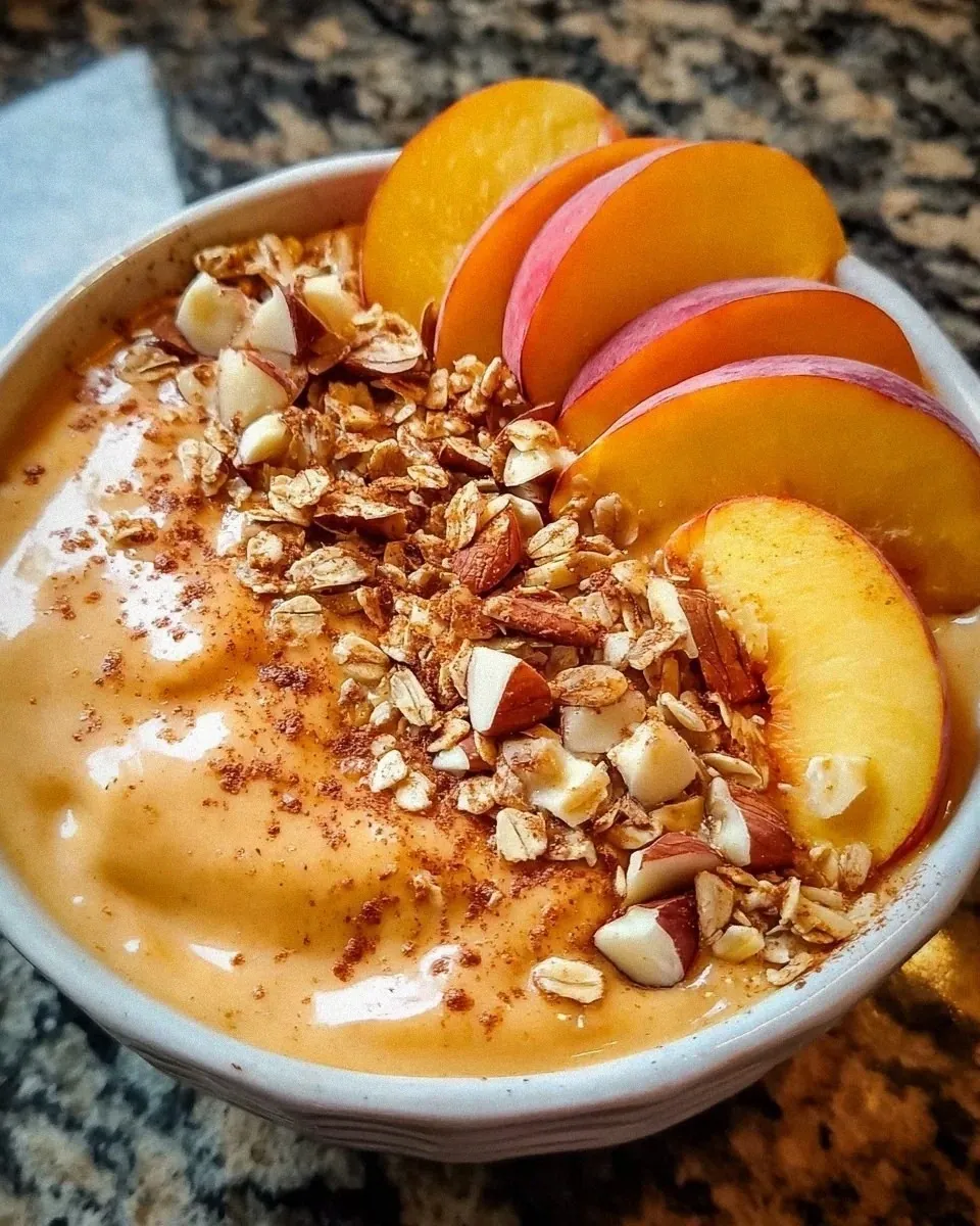 Peach Cobbler Smoothie Bowl