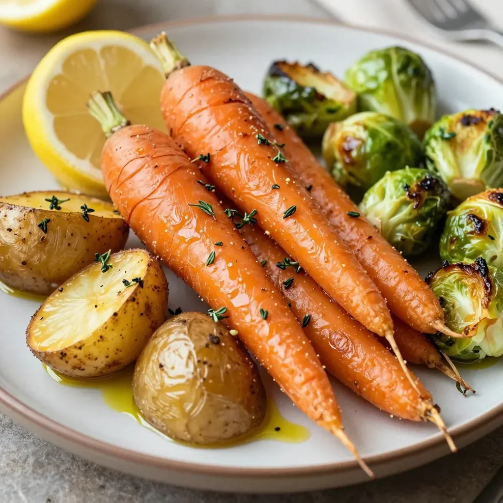 lemon and herb roasted winter vegetables for budget family meals