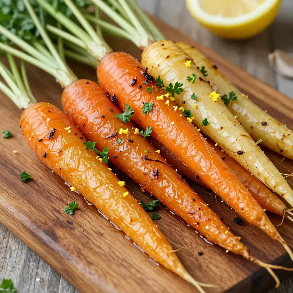 lowcalorie roasted lemon garlic carrots and parsnips for light meals