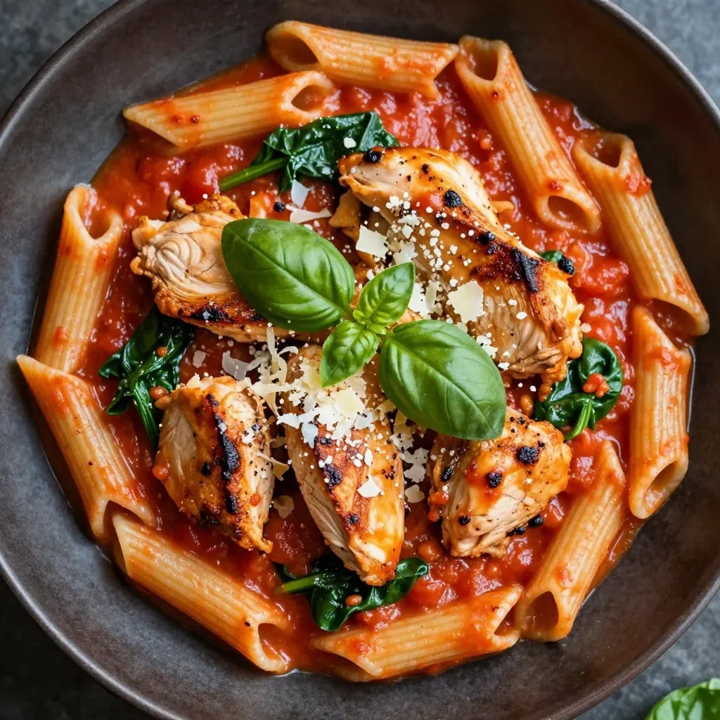 Creamy Tomato & Spinach Pasta with Chicken