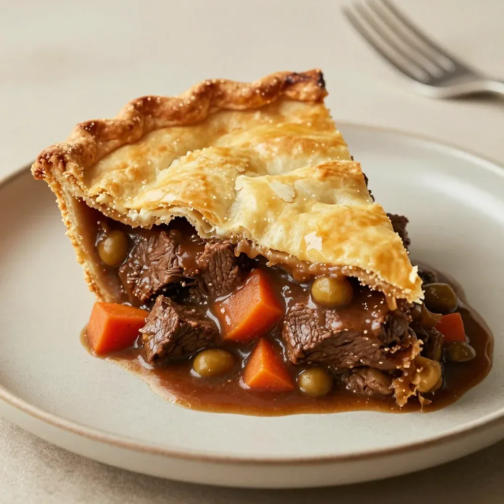 Hearty Beef Pot Pie With Flaky Pie Crust Topping