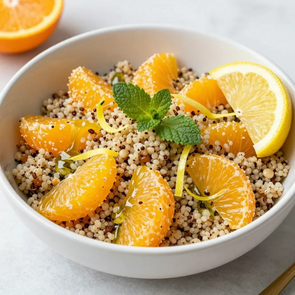 detox citrus quinoa salad with oranges and lemon for clean eating