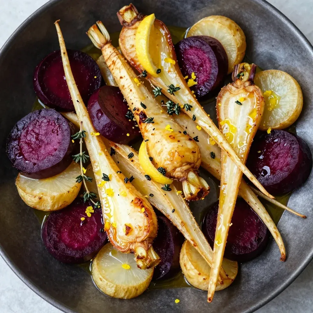 budgetfriendly roasted parsnips and beets with lemon and thyme