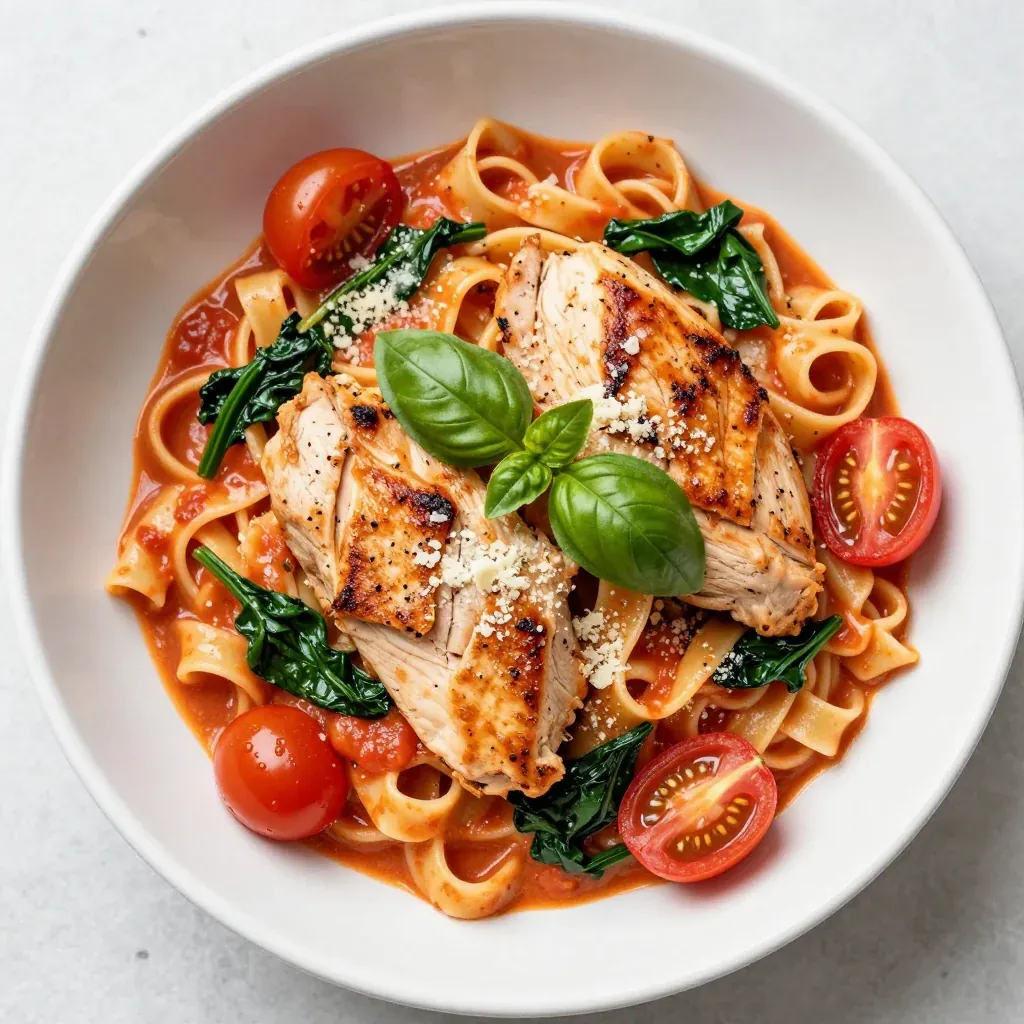 Creamy Tomato & Spinach Pasta with Chicken