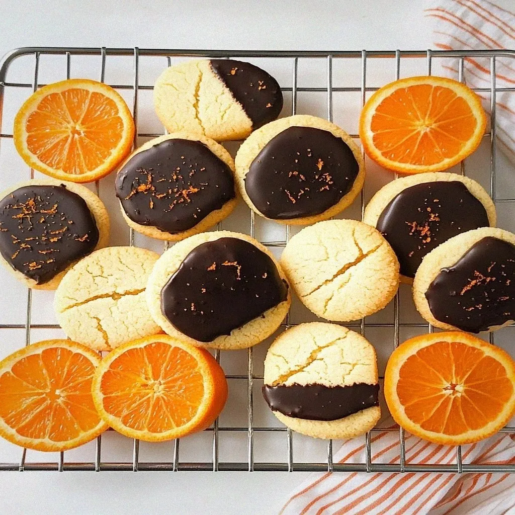 Irreistible Chocolate Dipped Orange Shortbread Cookies