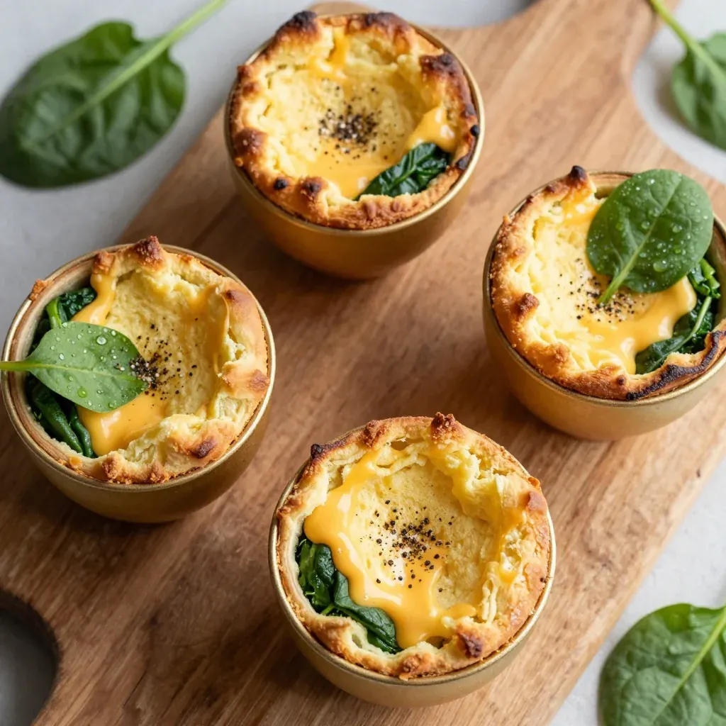 Freezer-Friendly Breakfast Cups with Spinach and Egg