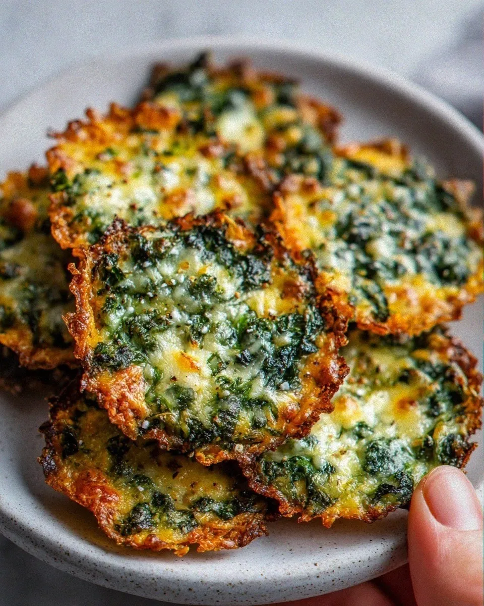 Crispy Spinach Cheese Crisps Recipe – Healthy Snack Idea!