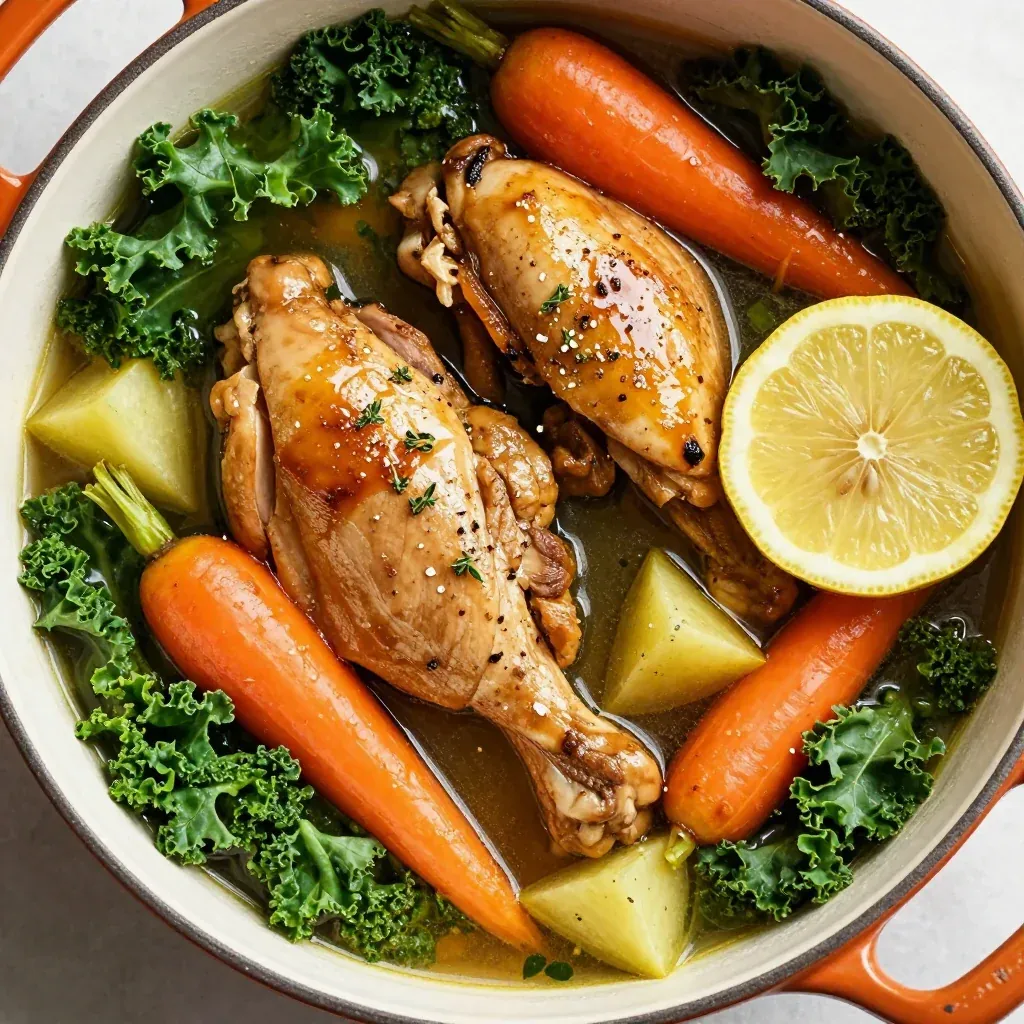 onepot lemon chicken stew with winter vegetables for clean eating