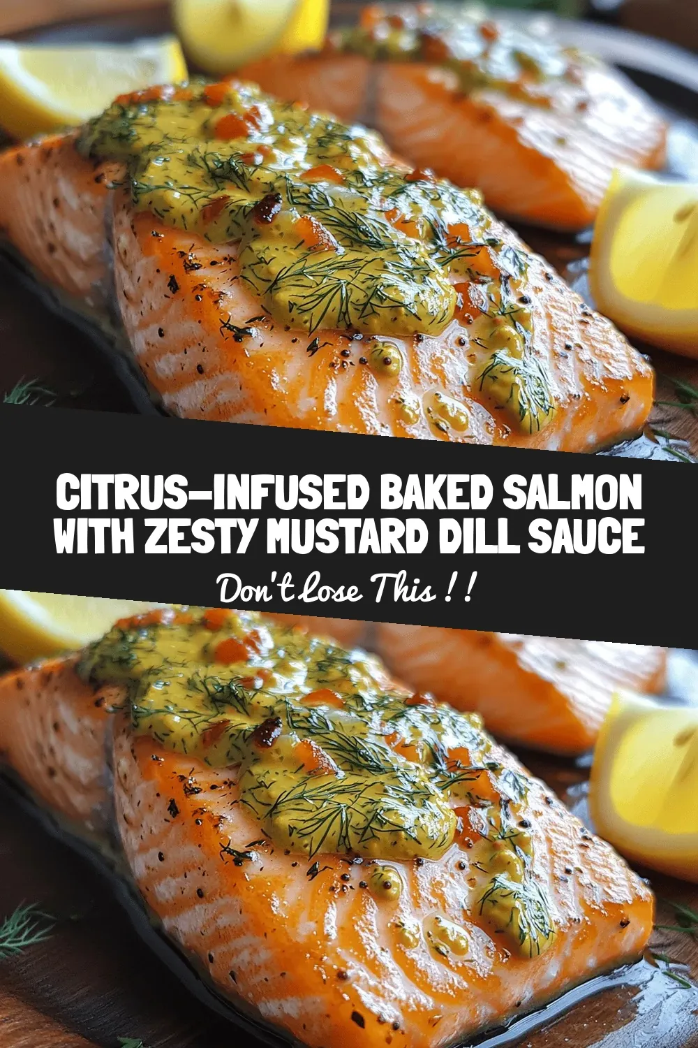 Citrus-Infused Baked Salmon with Zesty Mustard Dill Sauce