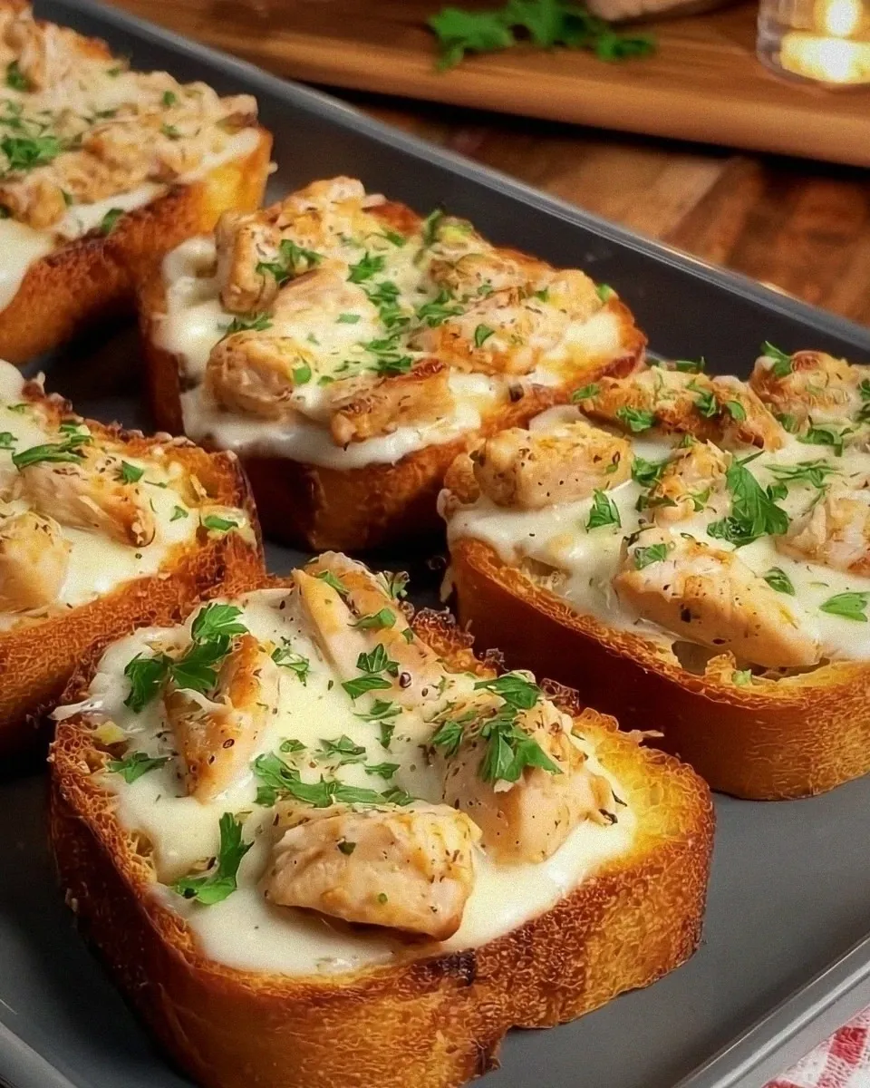 Chicken Alfredo Texas Toast