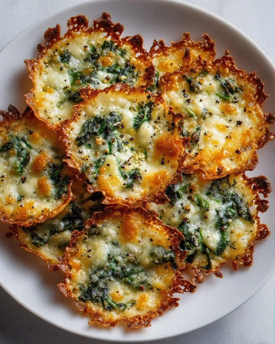 Crispy Spinach Cheese Crisps Recipe – Healthy Snack Idea!