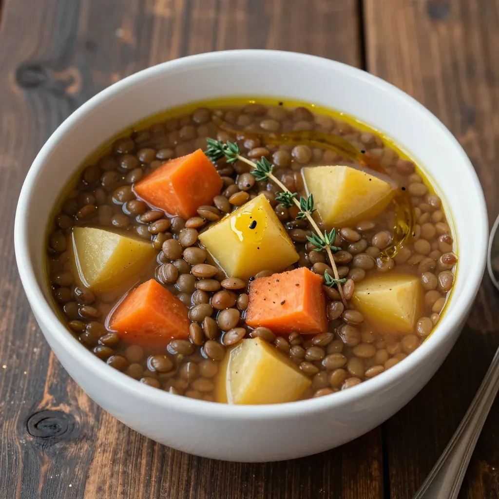 cozy onepot lentil and root vegetable soup for chilly evenings