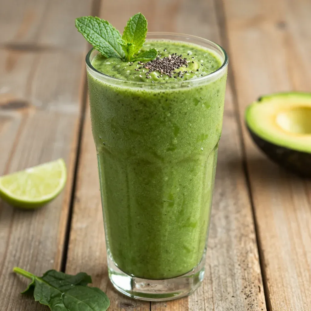 New Year's Day Green Detox Smoothie with Spinach